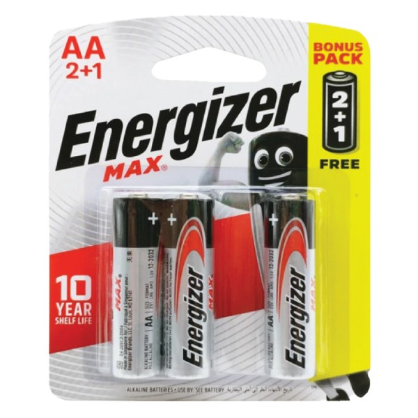 Vỉ 2+1 Pin AA Energizer Max E91BP