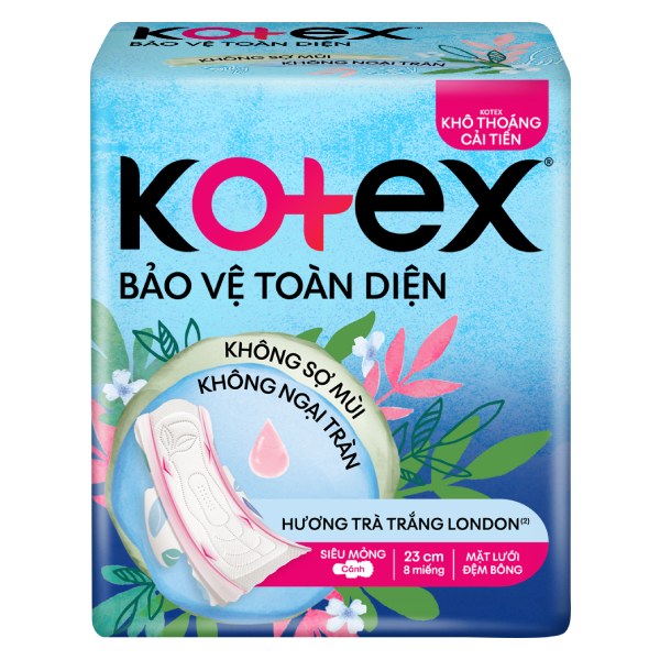 Băng Vệ Sinh Kotex Bảo Vệ Toàn Diện Siêu Mỏng Cánh 8 Miếng