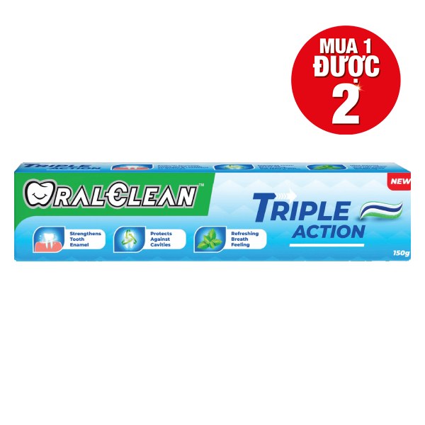 Kem Đánh Răng Oral Clean Triple Action Hộp 150G