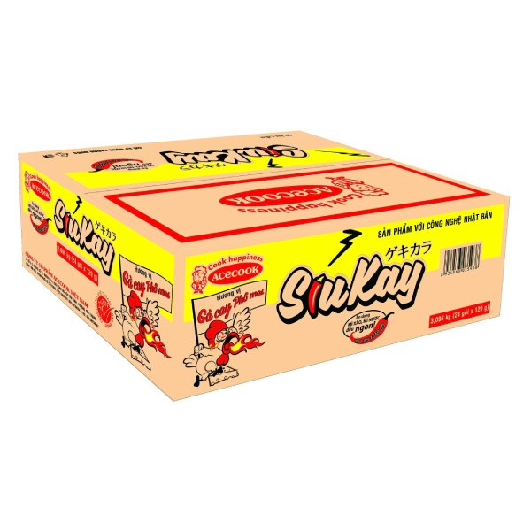 Mì Acecook Siukay Gà Cay Phô Mai Thùng 24 Gói 129G