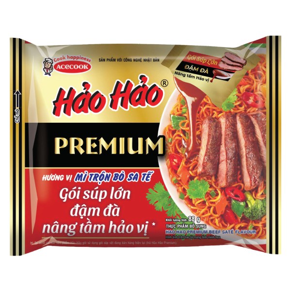(Only Emartmall) Mì Trộn Hảo Hảo Premium Vị Bò Sa Tế Gói 88G