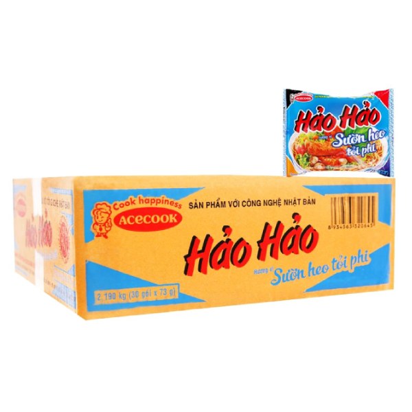 Mì Hảo Hảo Vị Sườn Heo Tỏi Phi Thùng 30 Gói 73G