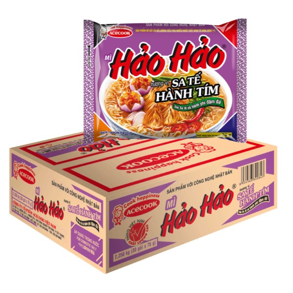 Mì Hảo Hảo Vị Sa Tế Hành Tím Thùng 30 Gói 75G