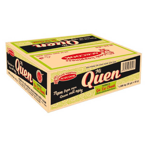 Mì Quen Acecook Gà Lá Chanh Thùng 30 Gói 63G