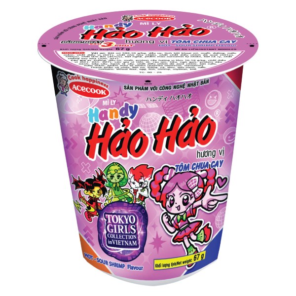 Mì Handy Hảo Hảo Vị Tôm Chua Cay Ly 67G
