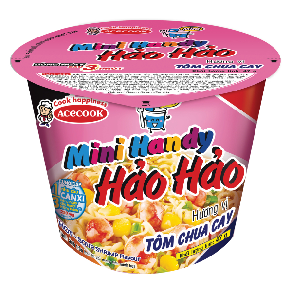 Mì Mini Handy Hảo Hảo Vị Tôm Chua Cay Ly 53G
