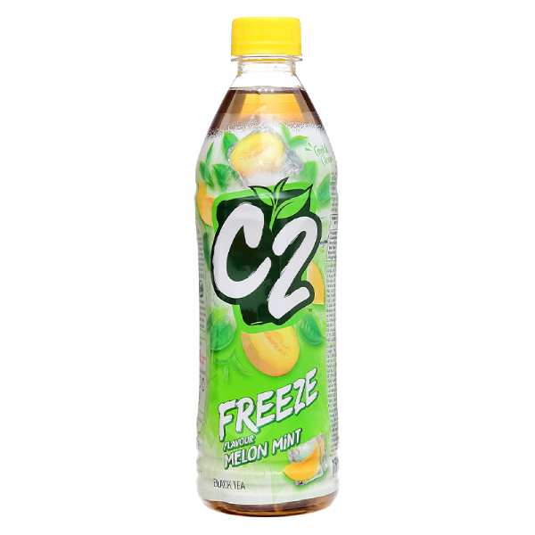 (Only Emartmall) Trà Đen C2 Freeze Dưa Lưới Bạc Hà Chai 455Ml