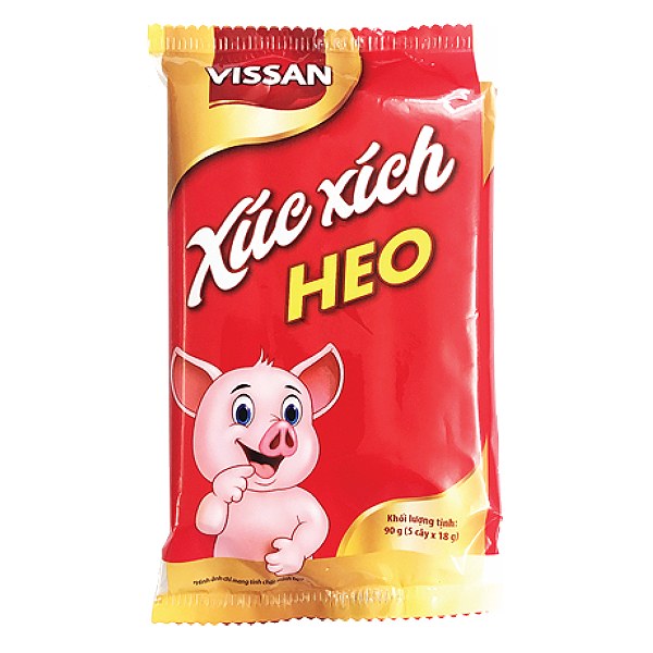 Xúc Xích Tiệt Trùng Vissan Heo Gói 18G*5 Cây