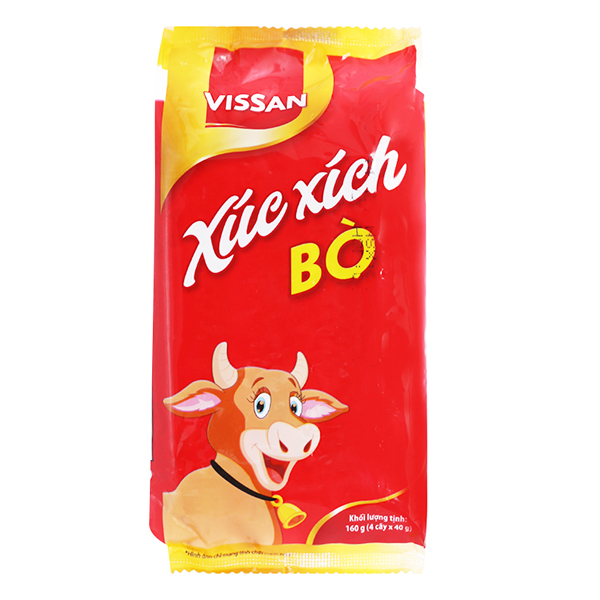 Xúc Xích Tiệt Trùng Vissan Bò Gói 4*40G
