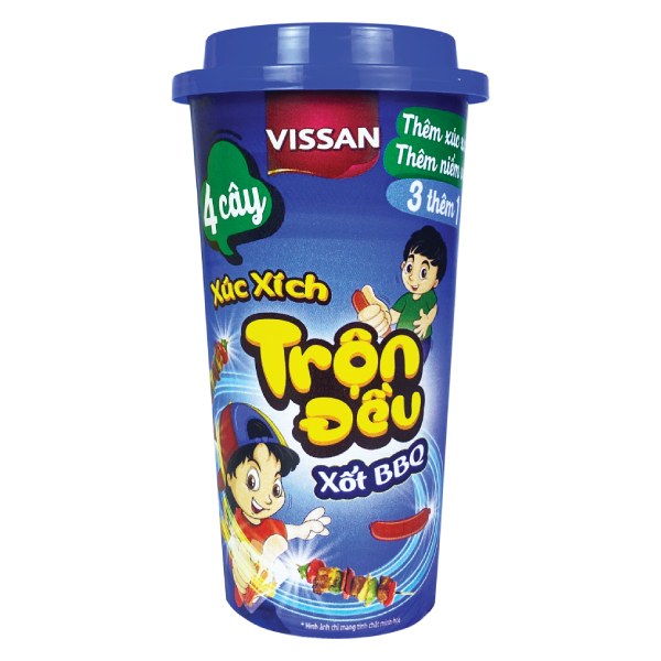Xúc Xích Tiệt Trùng Vissan Trộn Đều Xốt BBQ Ly 62G