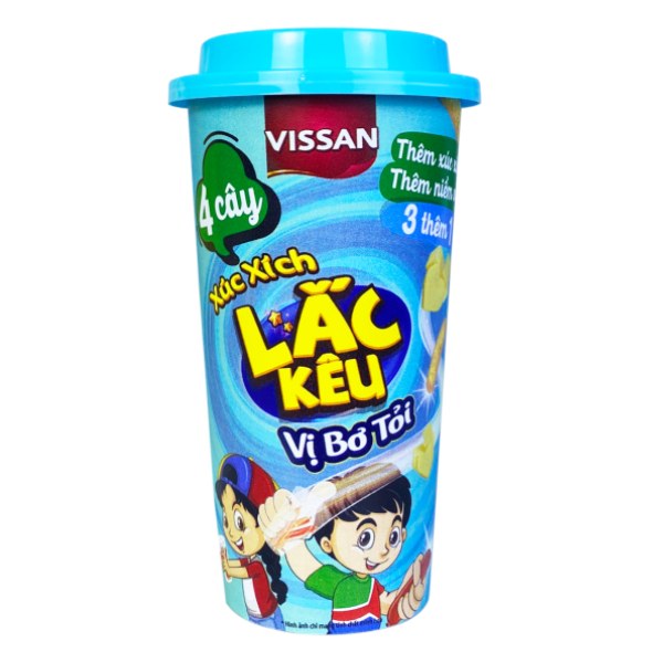 Xúc Xích Tiệt Trùng Vissan Lắc Kêu Bơ Tỏi Ly 65G