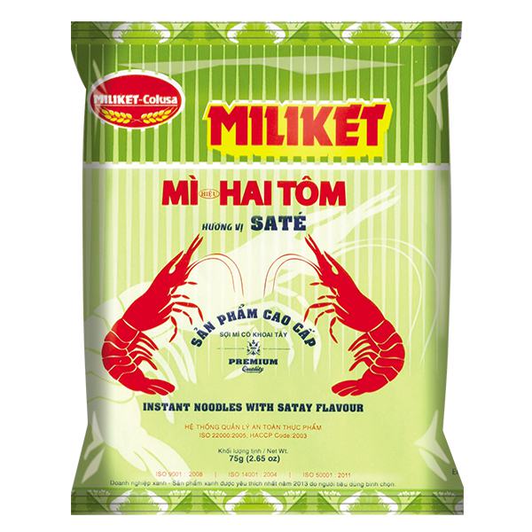 Mì Kraft Miliket Hai Tôm Sa Tế Cao Cấp Gói 75G