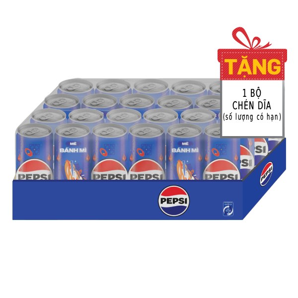 Nước Ngọt Pepsi Cola Sleek Khay 24 Lon 320Ml