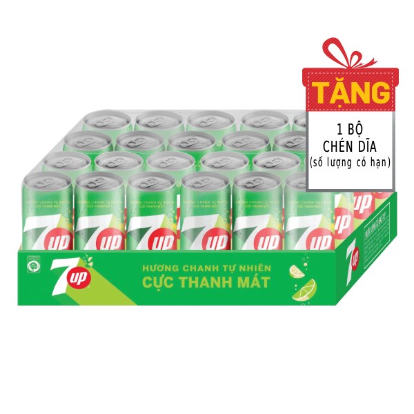 Nước Ngọt 7Up Sleek 24 Lon 320Ml