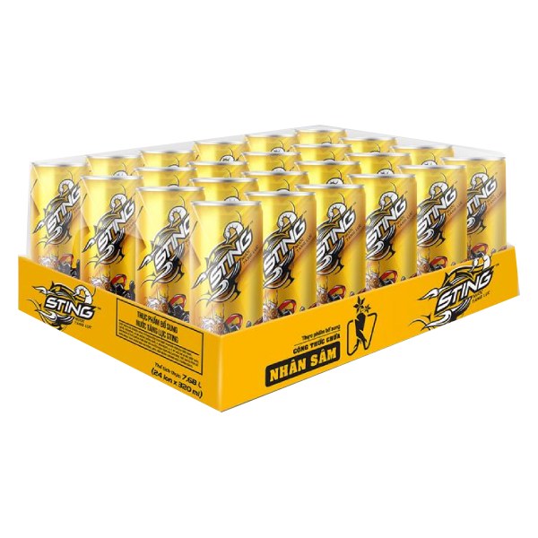 Nước Tăng Lực Sting Vàng Sleek 24 Lon 320Ml