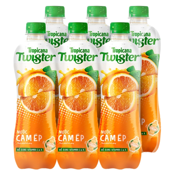 Nước Ép Cam Twister Lốc 6 Chai 450Ml