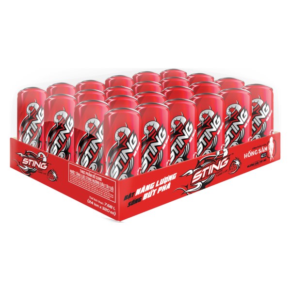 Nước Tăng Lực Sting Dâu Sleek Thùng 24 Lon 320Ml