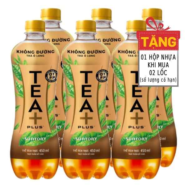 Trà Ô Long Tea Plus Không Đường Lốc 6 Chai 450Ml
