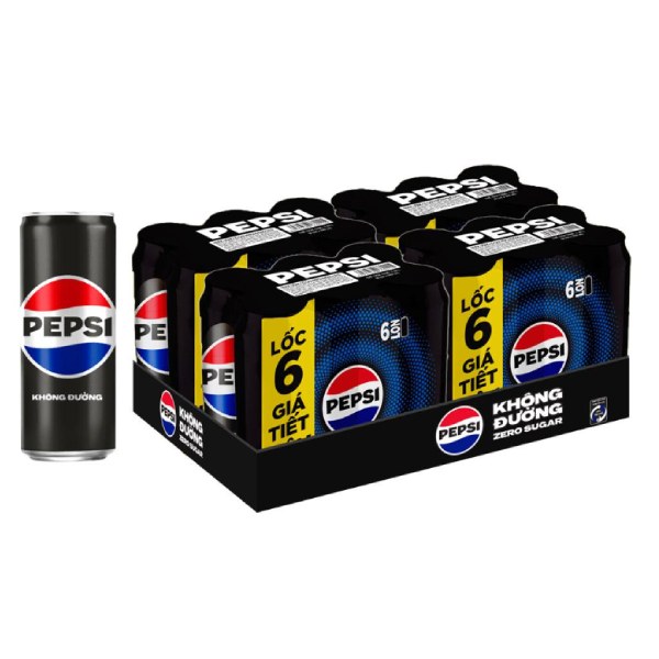 Nước Ngọt Pepsi Zero Sleek Khay 24 Lon 320Ml