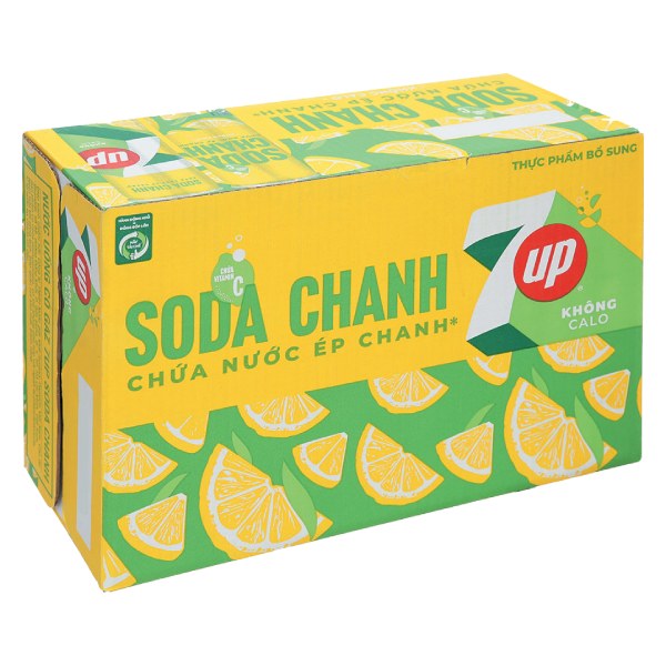 Nước Ngọt 7Up Soda Chanh Thùng 24 Lon 320Ml