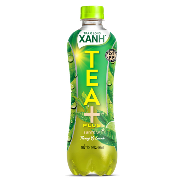 Trà Ô Long Xanh Tea Plus Hương Vị Chanh 450Ml