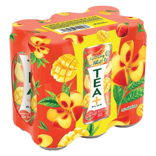 Trà Ô Long Tea Plus Đào Lốc 6 Lon 320Ml