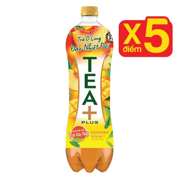 Trà Ô Long Tea Plus Vị Đào Chai 1L