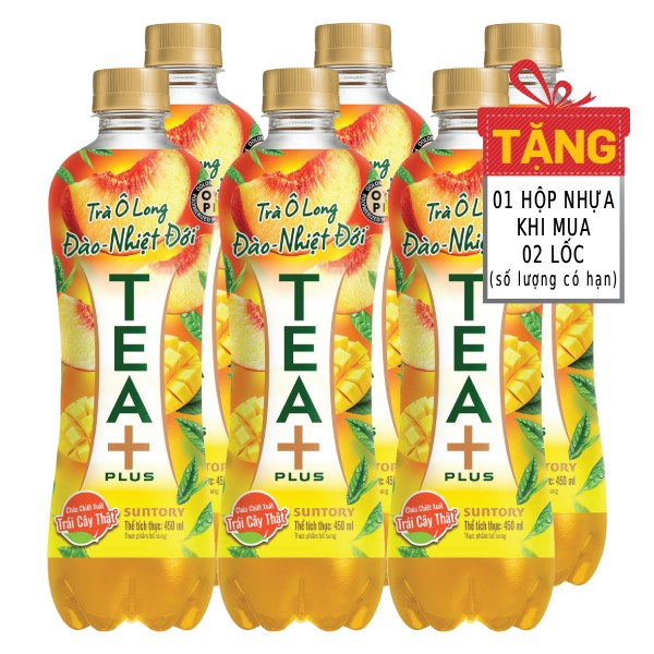 Trà Ô Long Tea Plus Vị Đào Lốc 6 450Ml