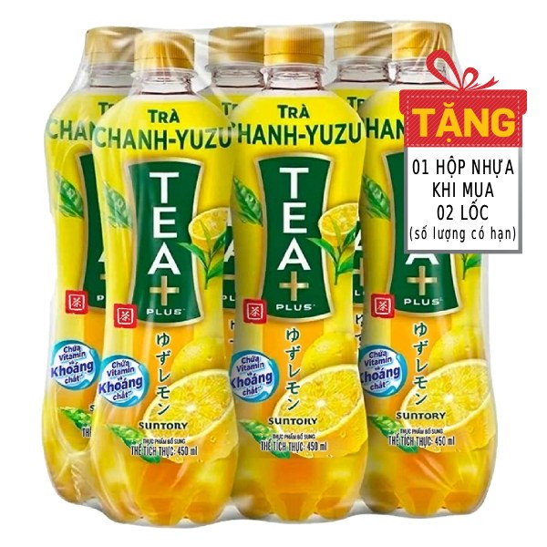 Trà Ô Long Tea Plus Chanh Yuzu Lốc 6 Chai 450Ml