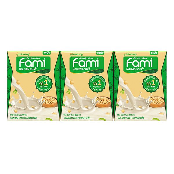 Lốc 6 Sữa Đậu Nành Fami Nguyên Chất 200Ml