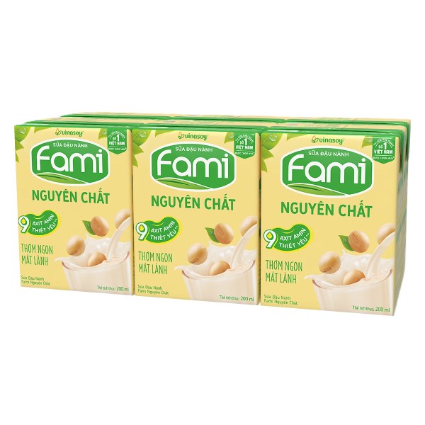Lốc 6 Sữa Đậu Nành Fami Nguyên Chất 200Ml