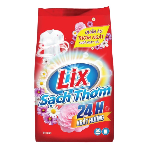 Bột Giặt Lix Sạch Thơm 24h Túi 5.5Kg