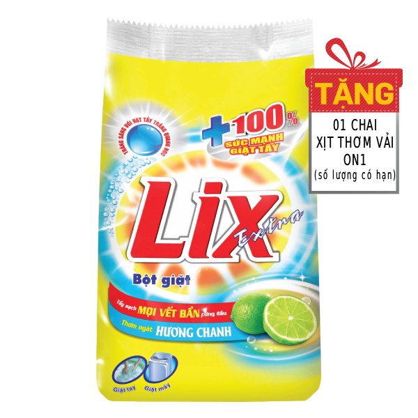 Bột Giặt Lix Extra Hương Chanh 5.5Kg
