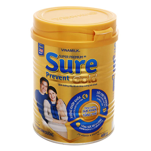 Sữa Bột Dinh Dưỡng Sure Prevent Gold Hộp Thiếc 400G