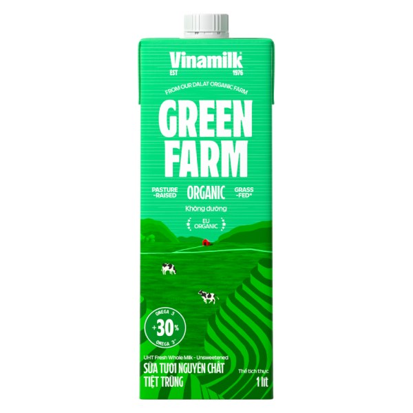 Sữa Tươi Tiệt Trùng Vinamilk Green Farm Organic Hộp 1L