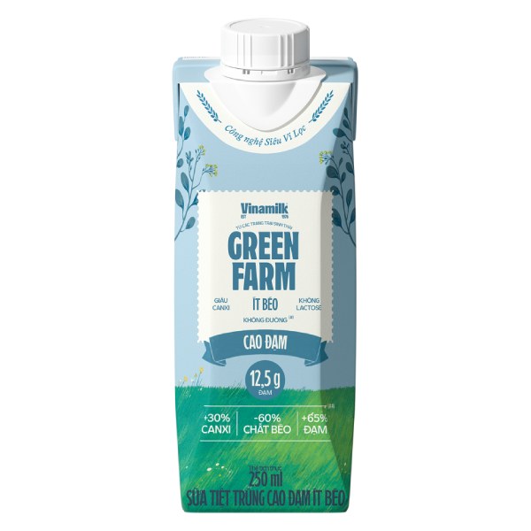 (Only Emartmall) Sữa Tươi Tiệt Trùng Vinamilk Green Farm Cao Đạm Ít Béo Hộp 250Ml