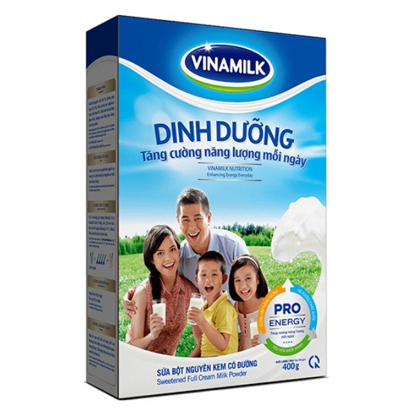 Sữa Bột Nguyên Kem Vinamilk Có đường Hộp Giấy 400G 