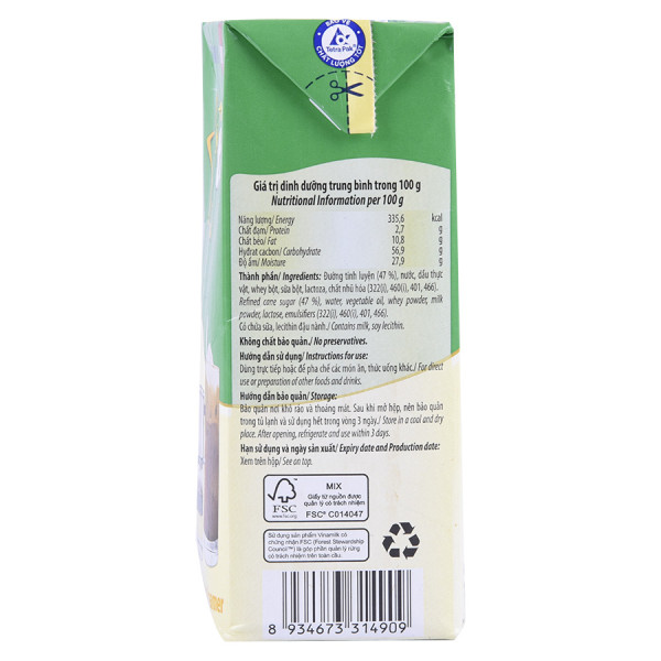 Sữa Đặc Có Đường Ngôi Sao Phương Nam Xanh Lá Hộp Giấy 1284G