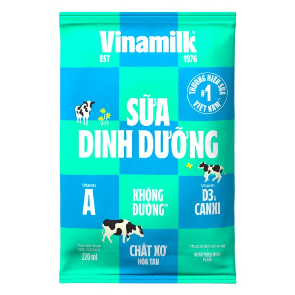 Sữa Dinh Dưỡng Vinamilk Không Đường Bịch 220Ml 