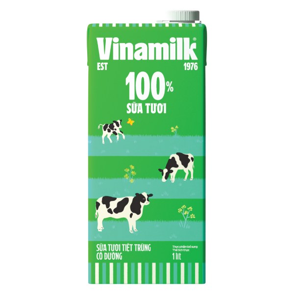 Sữa Tươi Tiệt Trùng Vinamilk Có Đường Hộp Giấy 1L
