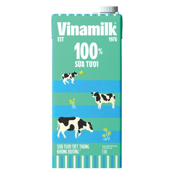 Sữa Tươi Tiệt Trùng Vinamilk Không Đường Hộp Giấy 1L