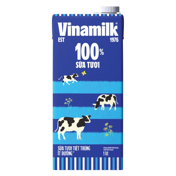 Sữa Tươi Tiệt Trùng Vinamilk Ít Đường Hộp Giấy 1L