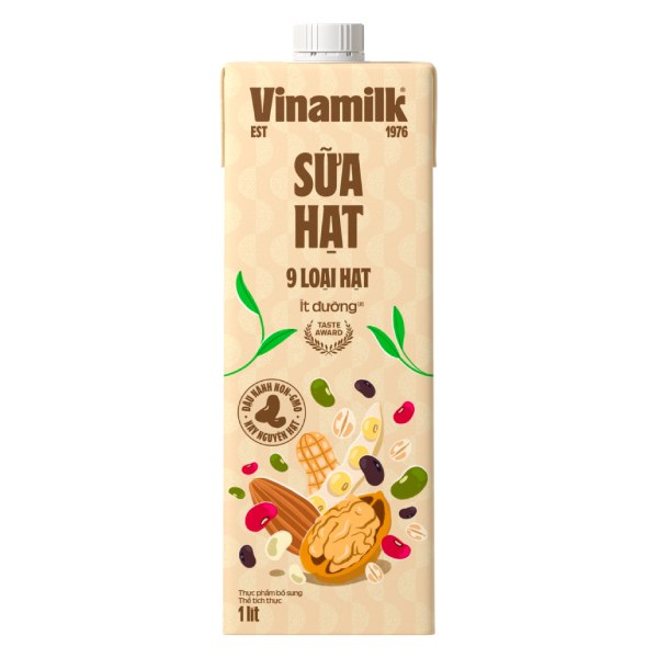 Sữa Vinamilk Super Nut 9 Loại Hạt Ít Đường Hộp 1L
