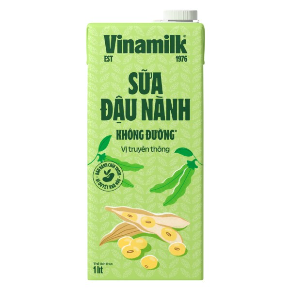 Sữa Đậu Nành Vinamilk Vị Truyền Thống Không Đường Hộp 1L