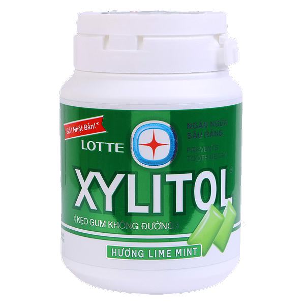 Kẹo Cao Su Không Đường Xylitol Lime Mint Hũ 58G