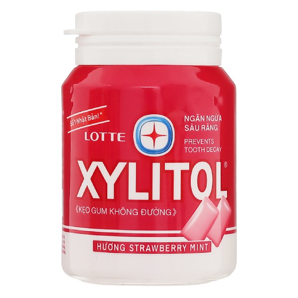 Kẹo Cao Su Xylitol Dâu Bạc Hà Hũ 55.1G