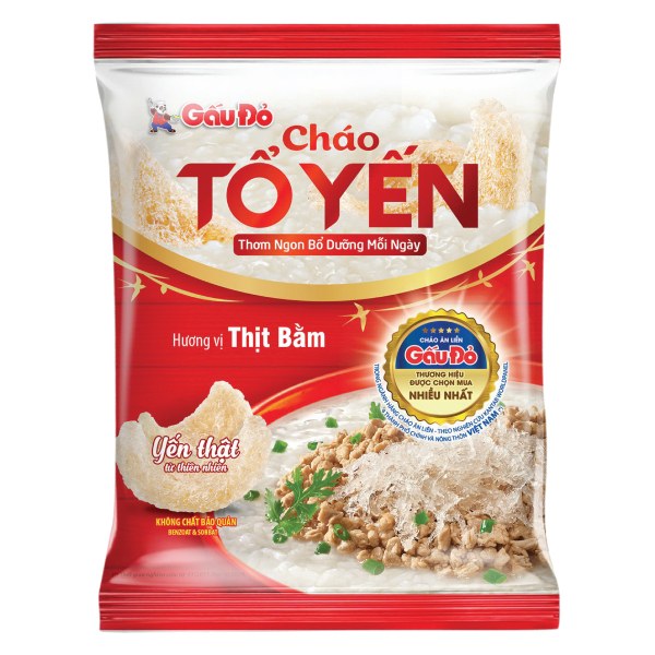 Cháo Tổ Yến Gấu Đỏ Thịt Bằm Gói 50G