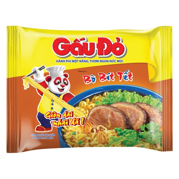 Mì Gấu Đỏ Bò Bít Tết Gói 63G