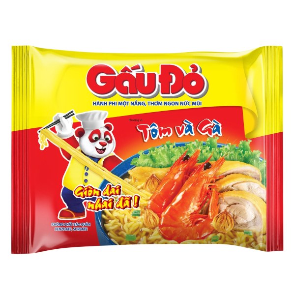 Mì Gấu Đỏ Tôm Gà Gói 63G