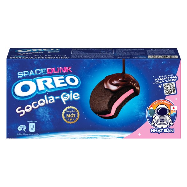 Bánh Oreo Socola Pie Cadbury Dâu Hộp 6 Gói*28G